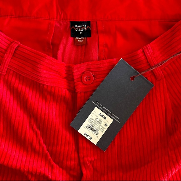 Rowing Blazers for Target Red Corduroy Straight Pants 38 x 32 New with Tags - Picture 3 of 4